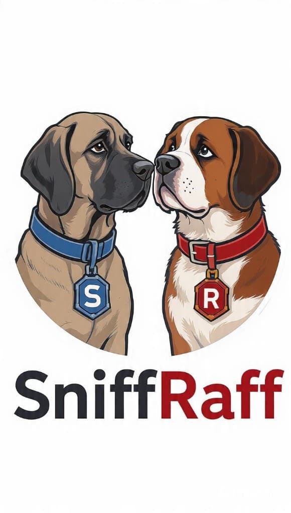 Sniff the bloodhound and Raff the St Bernard